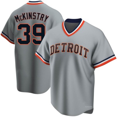 Men's Zach McKinstry Detroit Tigers Replica Gray Road Cooperstown Collection Jersey