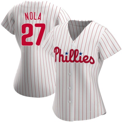 Women's Aaron Nola Philadelphia Phillies Authentic White Home Jersey