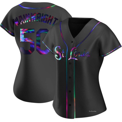 Women's Adam Wainwright St. Louis Cardinals Replica Black Holographic Alternate Jersey