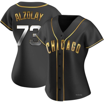 Women's Adbert Alzolay Chicago Cubs Replica Black Golden Alternate Jersey