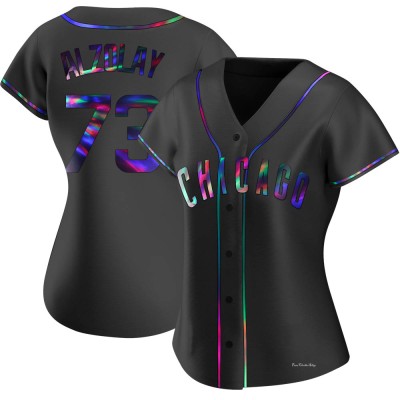 Women's Adbert Alzolay Chicago Cubs Replica Black Holographic Alternate Jersey