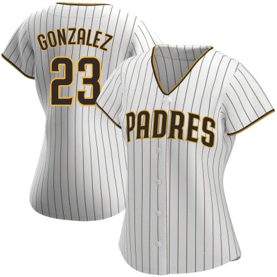 Women's Adrian Gonzalez San Diego Padres Authentic White/Brown Home Jersey