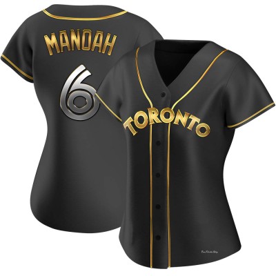 Women's Alek Manoah Toronto Blue Jays Replica Black Golden Alternate Jersey