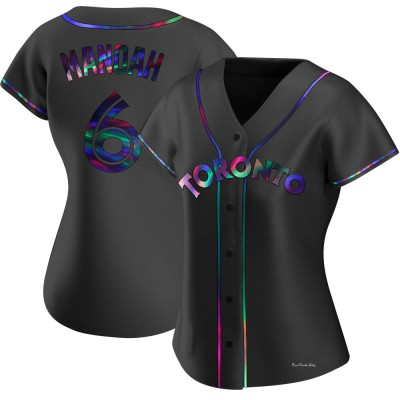 Women's Alek Manoah Toronto Blue Jays Replica Black Holographic Alternate Jersey