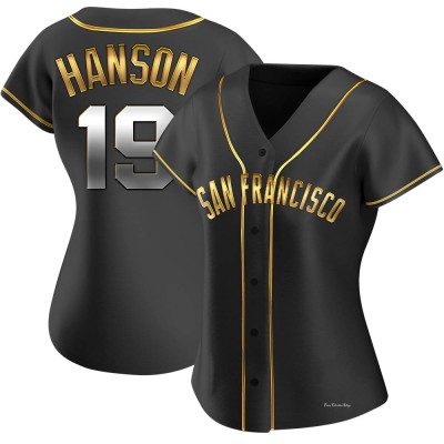 Women's Alen Hanson San Francisco Giants Replica Black Golden Alternate Jersey