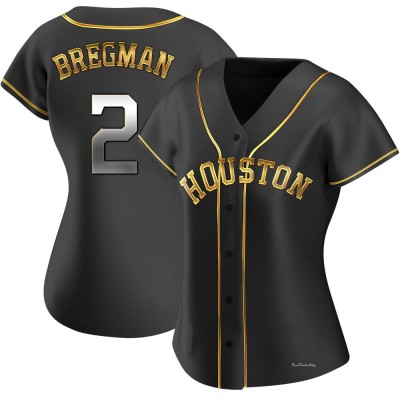 Women's Alex Bregman Houston Astros Replica Black Golden Alternate Jersey