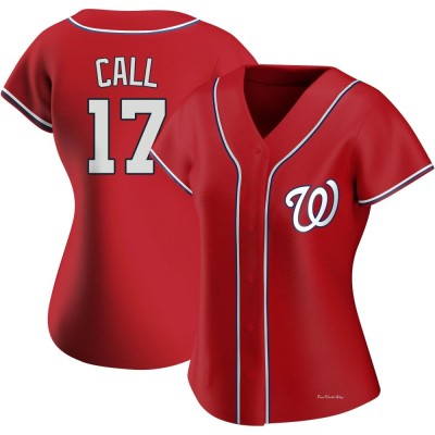 Women's Alex Call Washington Nationals Authentic Red Alternate Jersey