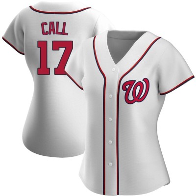 Women's Alex Call Washington Nationals Authentic White Home Jersey