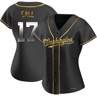 Women's Alex Call Washington Nationals Replica Black Golden Alternate Jersey