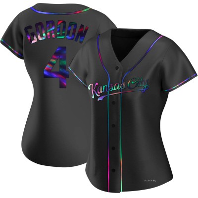 Women's Alex Gordon Kansas City Royals Replica Black Holographic Alternate Jersey