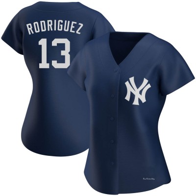 Women's Alex Rodriguez New York Yankees Authentic Navy Alternate Team Jersey