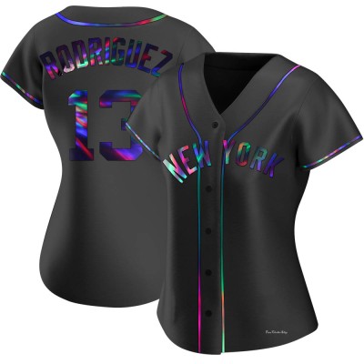 Women's Alex Rodriguez New York Yankees Replica Black Holographic Alternate Jersey