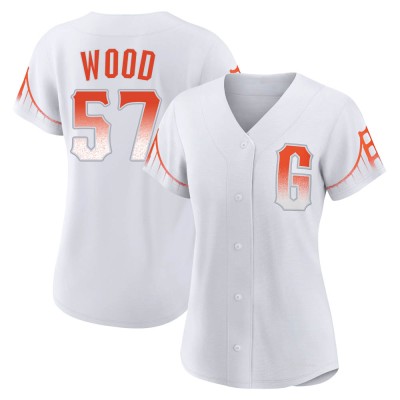 Women's Alex Wood San Francisco Giants Authentic White 2021 City Connect Jersey