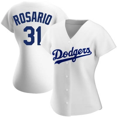 Women's Amed Rosario Los Angeles Dodgers Authentic White Home Jersey