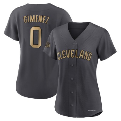 Women's Andres Gimenez Cleveland Guardians Game Charcoal Authentic 2022 All-Star Jersey