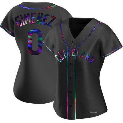 Women's Andres Gimenez Cleveland Guardians Replica Black Holographic Alternate Jersey