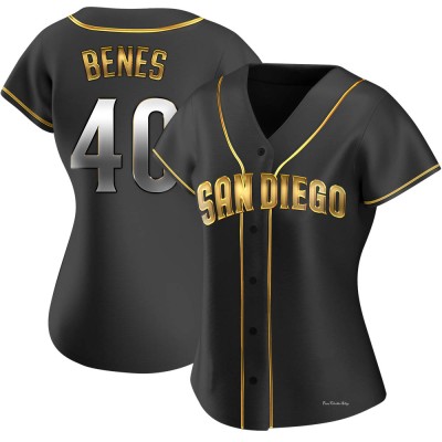 Women's Andy Benes San Diego Padres Replica Black Golden Alternate Jersey