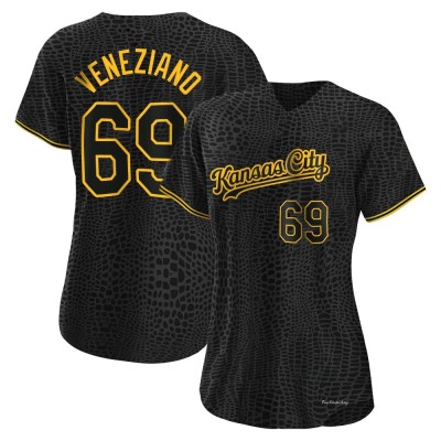 Women's Anthony Veneziano Kansas City Royals Authentic Black Snake Skin City Jersey