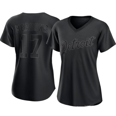 Women's Austin Meadows Detroit Tigers Authentic Black Pitch Fashion Jersey