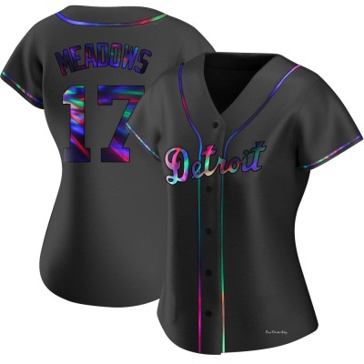 Women's Austin Meadows Detroit Tigers Replica Black Holographic Alternate Jersey