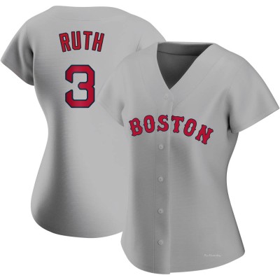 Women's Babe Ruth Boston Red Sox Authentic Gray Road Jersey