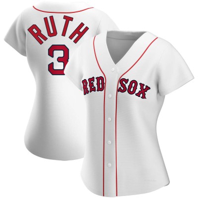 Women's Babe Ruth Boston Red Sox Authentic White Home Jersey