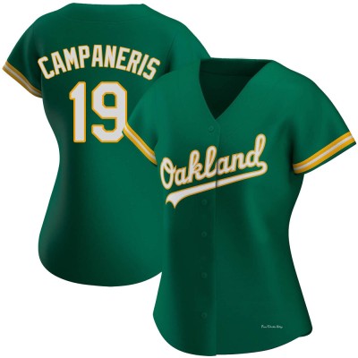 Women's Bert Campaneris Oakland Athletics Authentic Green Kelly Alternate Jersey