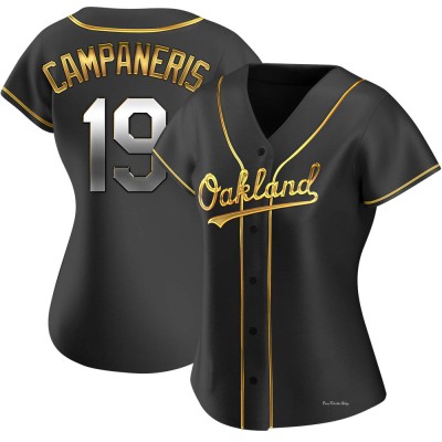 Women's Bert Campaneris Oakland Athletics Replica Black Golden Alternate Jersey