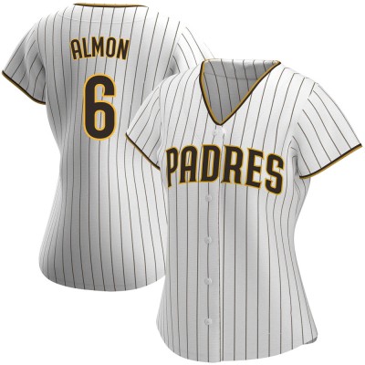 Women's Bill Almon San Diego Padres Authentic White/Brown Home Jersey