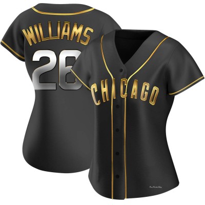 Women's Billy Williams Chicago Cubs Replica Black Golden Alternate Jersey