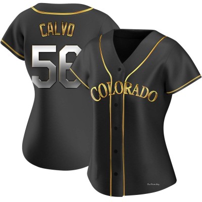 Women's Blair Calvo Colorado Rockies Replica Black Golden Alternate Jersey