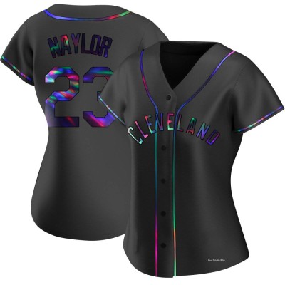 Women's Bo Naylor Cleveland Guardians Replica Black Holographic Alternate Jersey