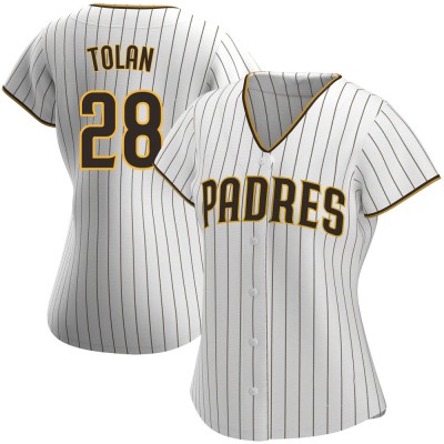 Women's Bobby Tolan San Diego Padres Replica White/Brown Home Jersey