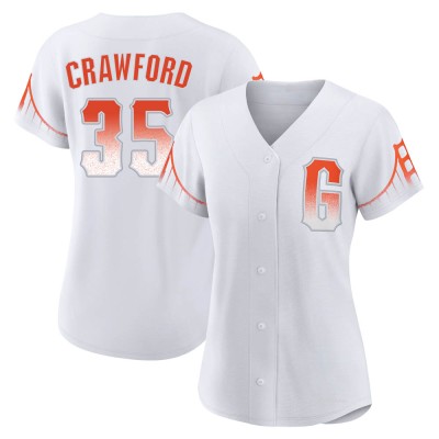 Women's Brandon Crawford San Francisco Giants Authentic White 2021 City Connect Jersey