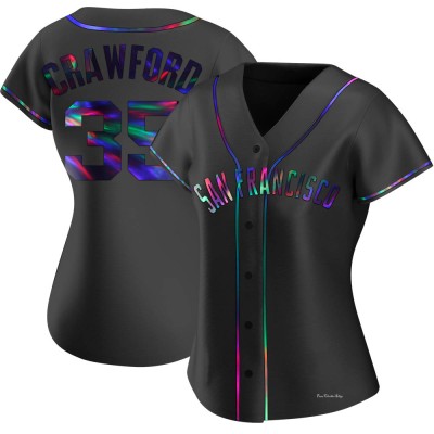 Women's Brandon Crawford San Francisco Giants Replica Black Holographic Alternate Jersey