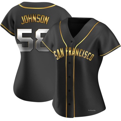 Women's Bryce Johnson San Francisco Giants Replica Black Golden Alternate Jersey