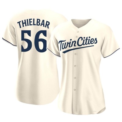 Women's Caleb Thielbar Minnesota Twins Authentic Cream Alternate Jersey