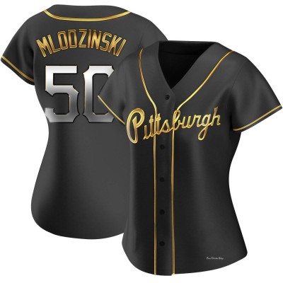 Women's Carmen Mlodzinski Pittsburgh Pirates Replica Black Golden Alternate Jersey