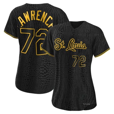 Women's Casey Lawrence St. Louis Cardinals Authentic Black Snake Skin City Jersey