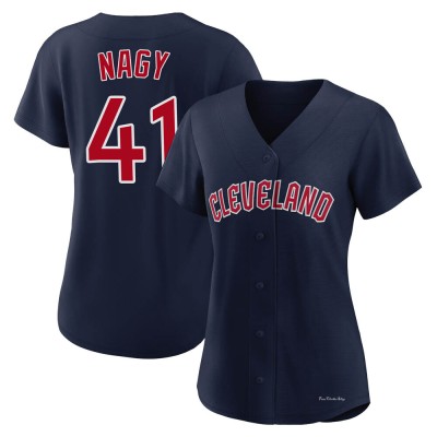 Women's Charles Nagy Cleveland Guardians Authentic Navy Alternate Jersey