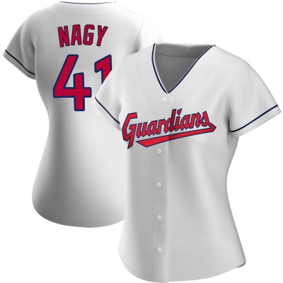 Women's Charles Nagy Cleveland Guardians Authentic White Home Jersey