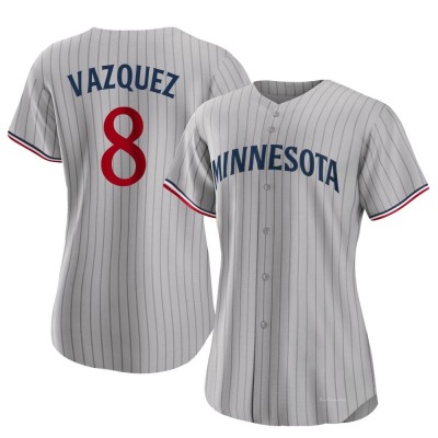 Women's Christian Vazquez Minnesota Twins Authentic Gray Road Jersey