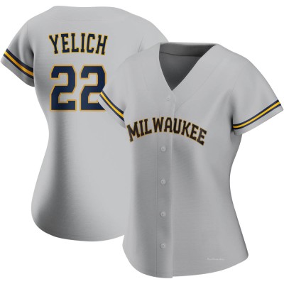 Women's Christian Yelich Milwaukee Brewers Authentic Gray Road Jersey