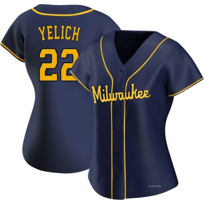 Women's Christian Yelich Milwaukee Brewers Authentic Navy Alternate Jersey