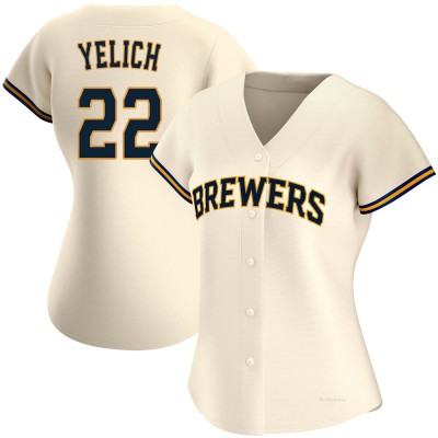 Women's Christian Yelich Milwaukee Brewers Replica Cream Home Jersey