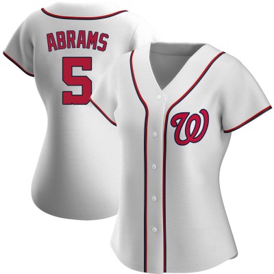 Women's CJ Abrams Washington Nationals Authentic White Home Jersey