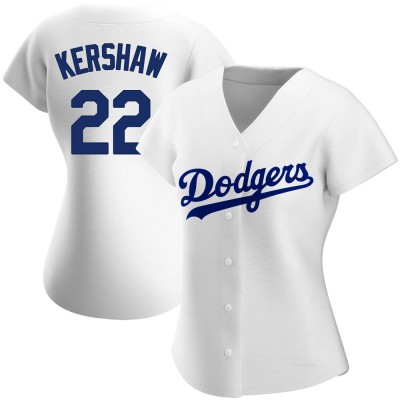 Women's Clayton Kershaw Los Angeles Dodgers Authentic White Home Jersey