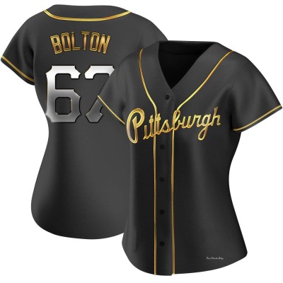 Women's Cody Bolton Pittsburgh Pirates Replica Black Golden Alternate Jersey