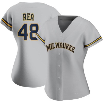 Women's Colin Rea Milwaukee Brewers Authentic Gray Road Jersey