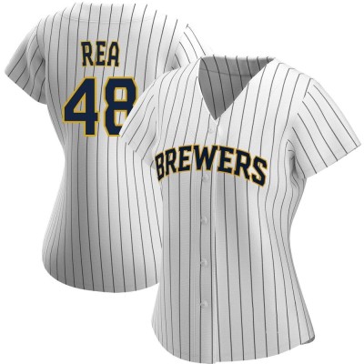 Women's Colin Rea Milwaukee Brewers Authentic White/Navy Alternate Jersey